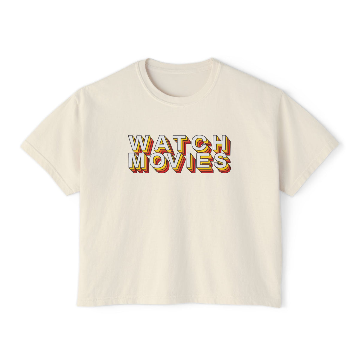 Watch Movies Retro Boxy Tee by Watch With Apollo, women's retro movie boxy tee