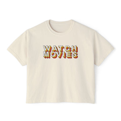 Watch Movies Retro Boxy Tee by Watch With Apollo, women's retro movie boxy tee