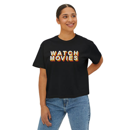 Watch Movies Retro Boxy Tee by Watch With Apollo, women's retro movie boxy tee, view 14