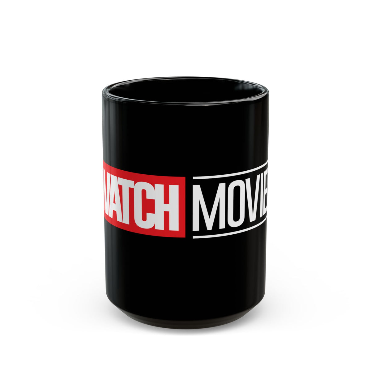 Watch Movies Phase One Black Mug by Watch With Apollo, superhero movie parody mug, view 2