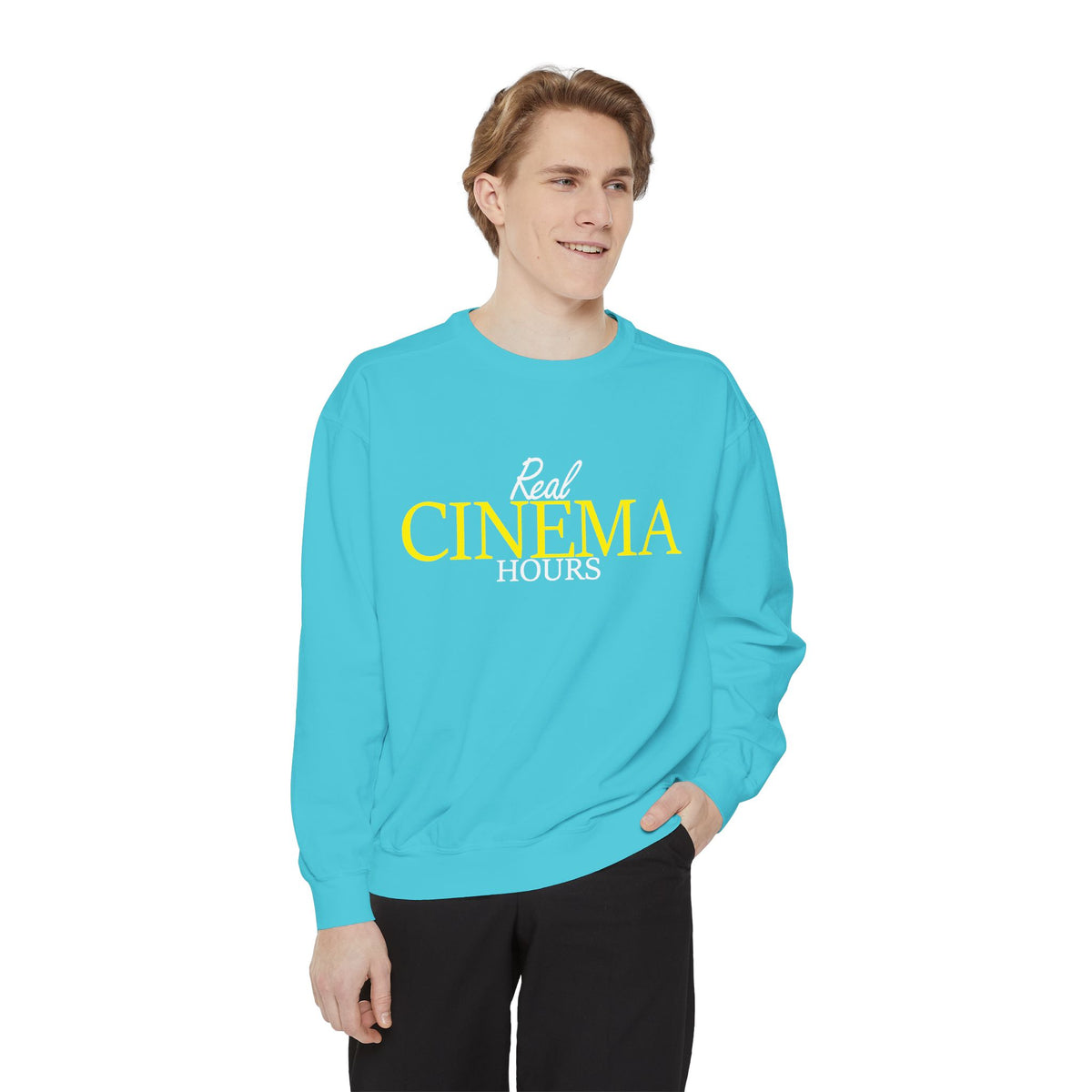 Real Cinema Hours Sweatshirt by Watch With Apollo, movie theater crewneck, view 11