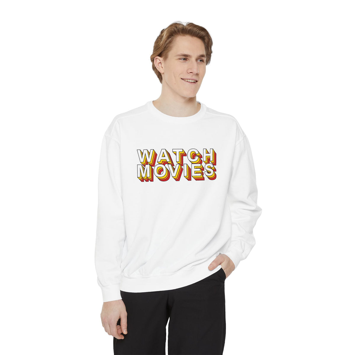 Watch Movies Retro Sweatshirt by Watch With Apollo, retro movie crewneck, view 18