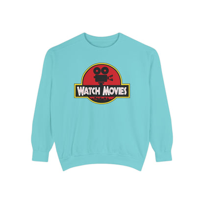 Find A Way To Watch Movies Sweatshirt by Watch With Apollo, dinosaur movie parody sweatshirt, view 4