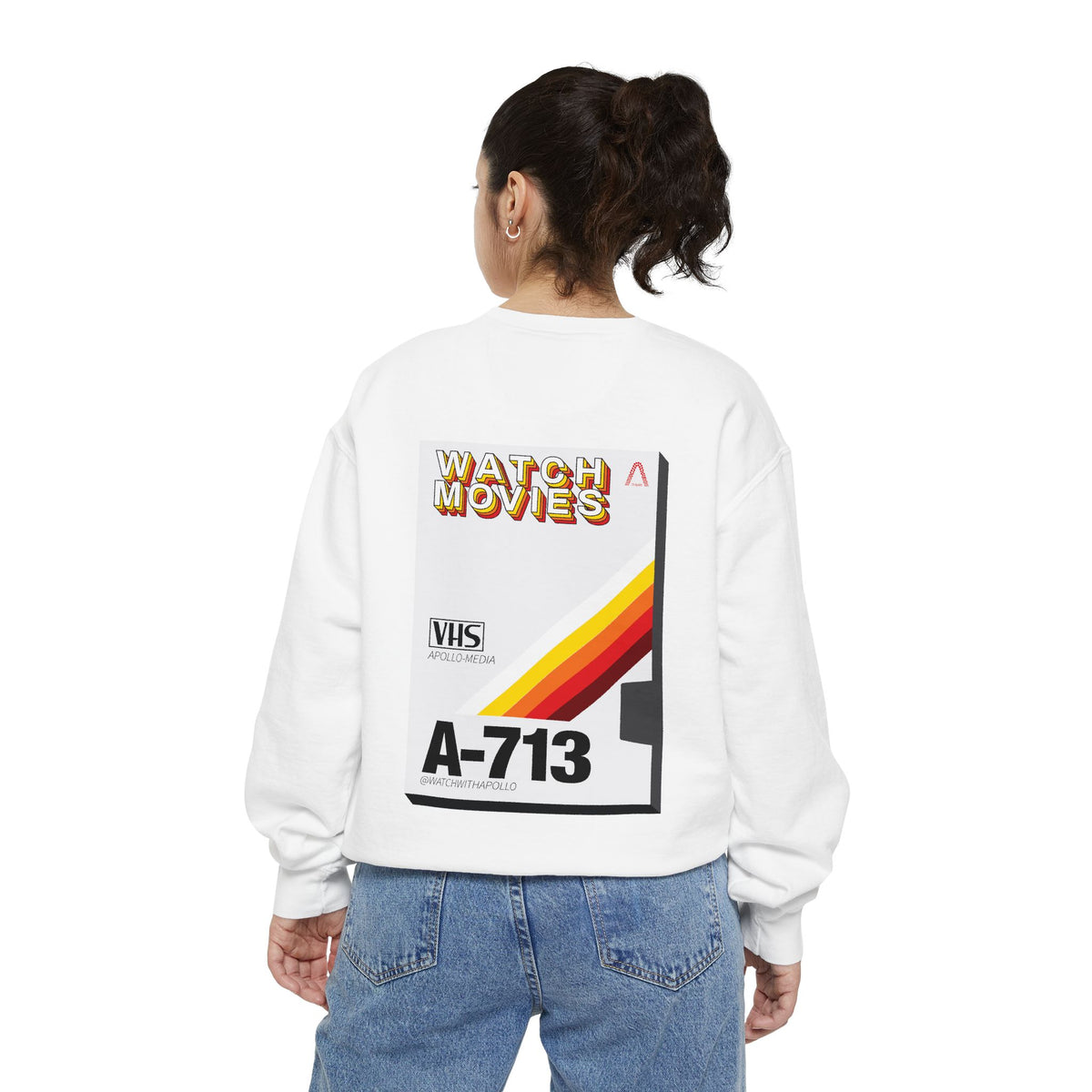 Watch Movies Retro Sweatshirt by Watch With Apollo, retro movie crewneck, view 20