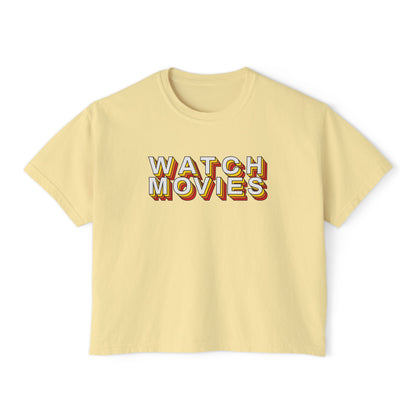 Watch Movies Retro Boxy Tee by Watch With Apollo, women's retro movie boxy tee, view 8