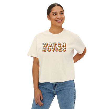 Watch Movies Retro Boxy Tee by Watch With Apollo, women's retro movie boxy tee, view 9