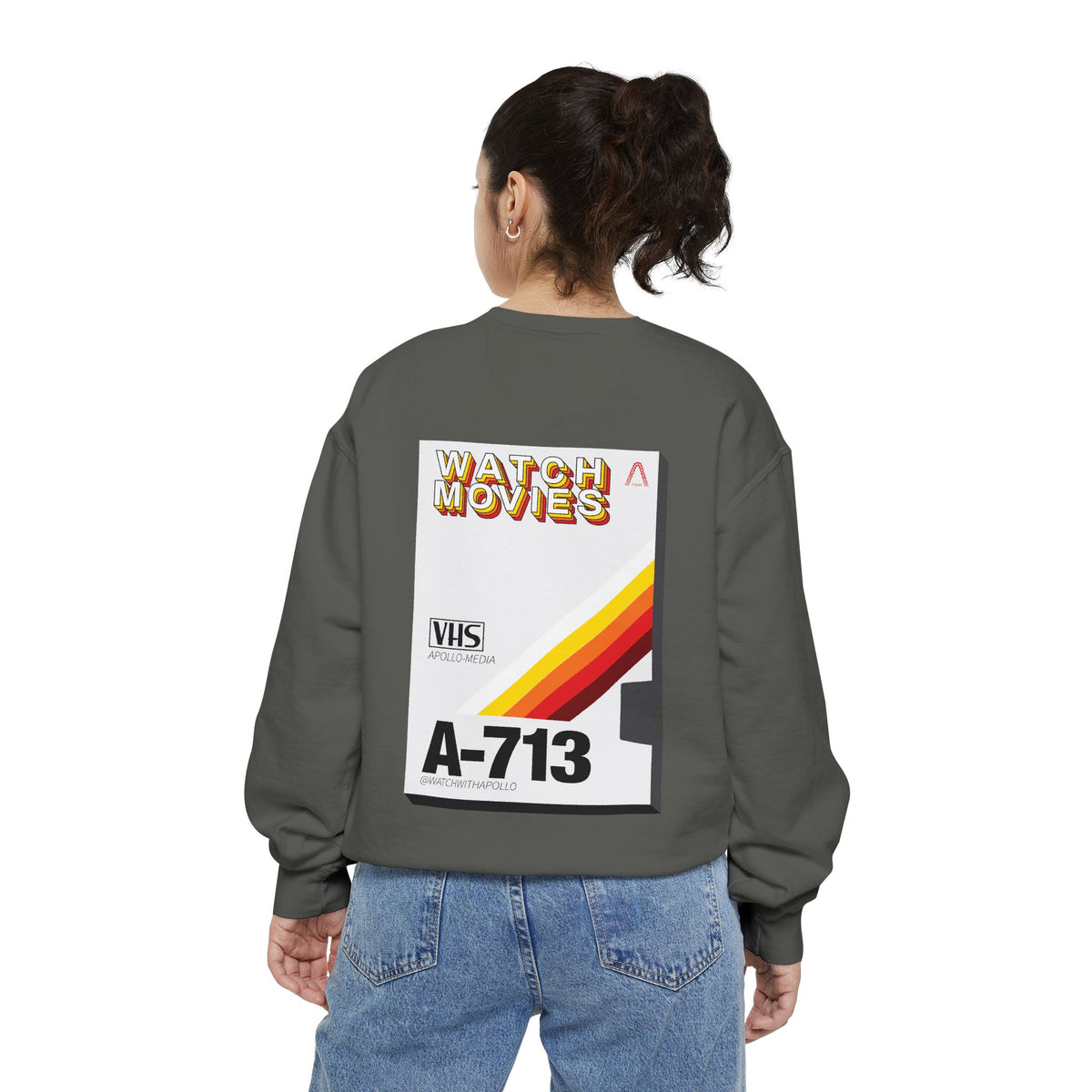 Watch Movies Retro Sweatshirt by Watch With Apollo, retro movie crewneck, view 45