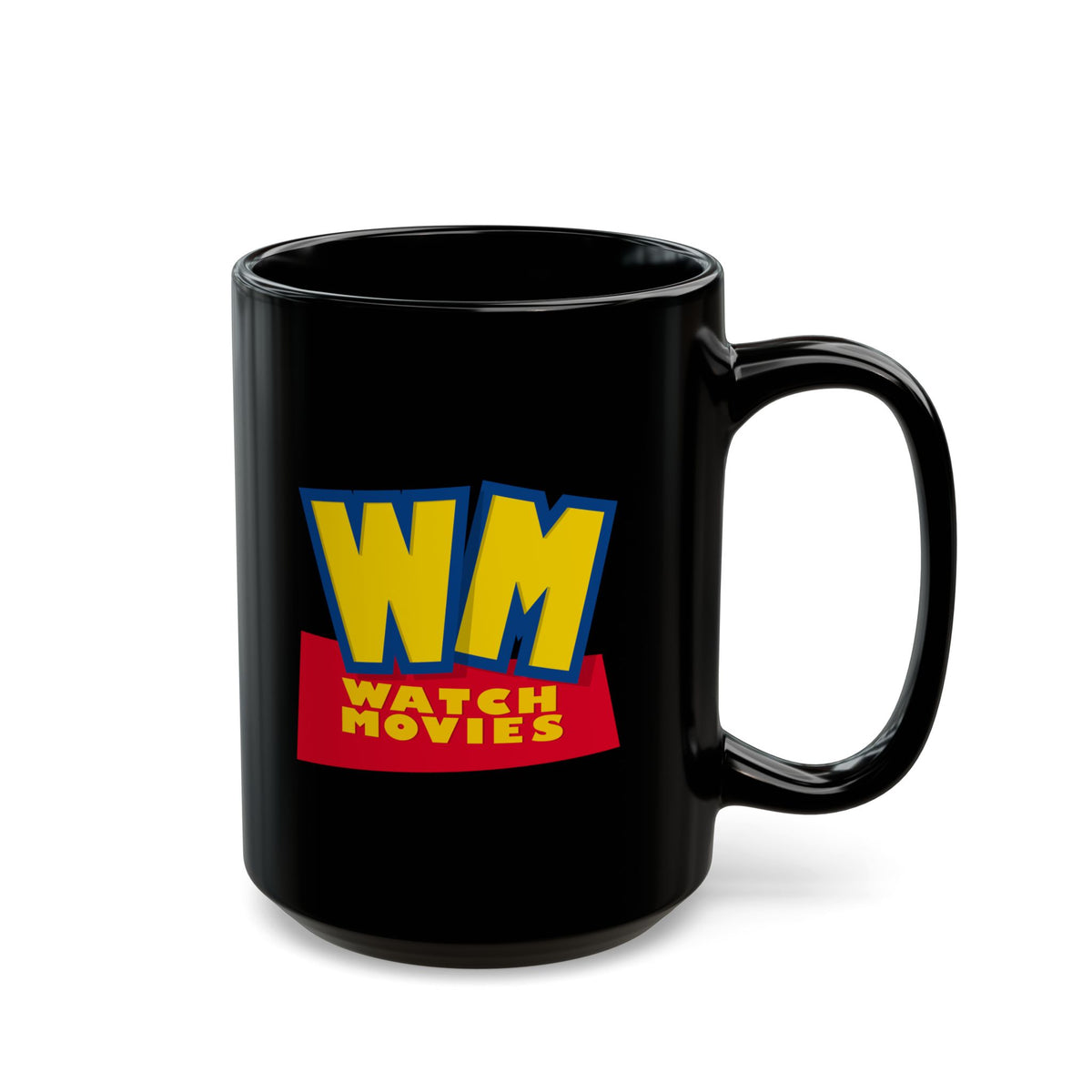 Watch Movies Toy Box Black Mug by Watch With Apollo, animated movie parody mug, view 2