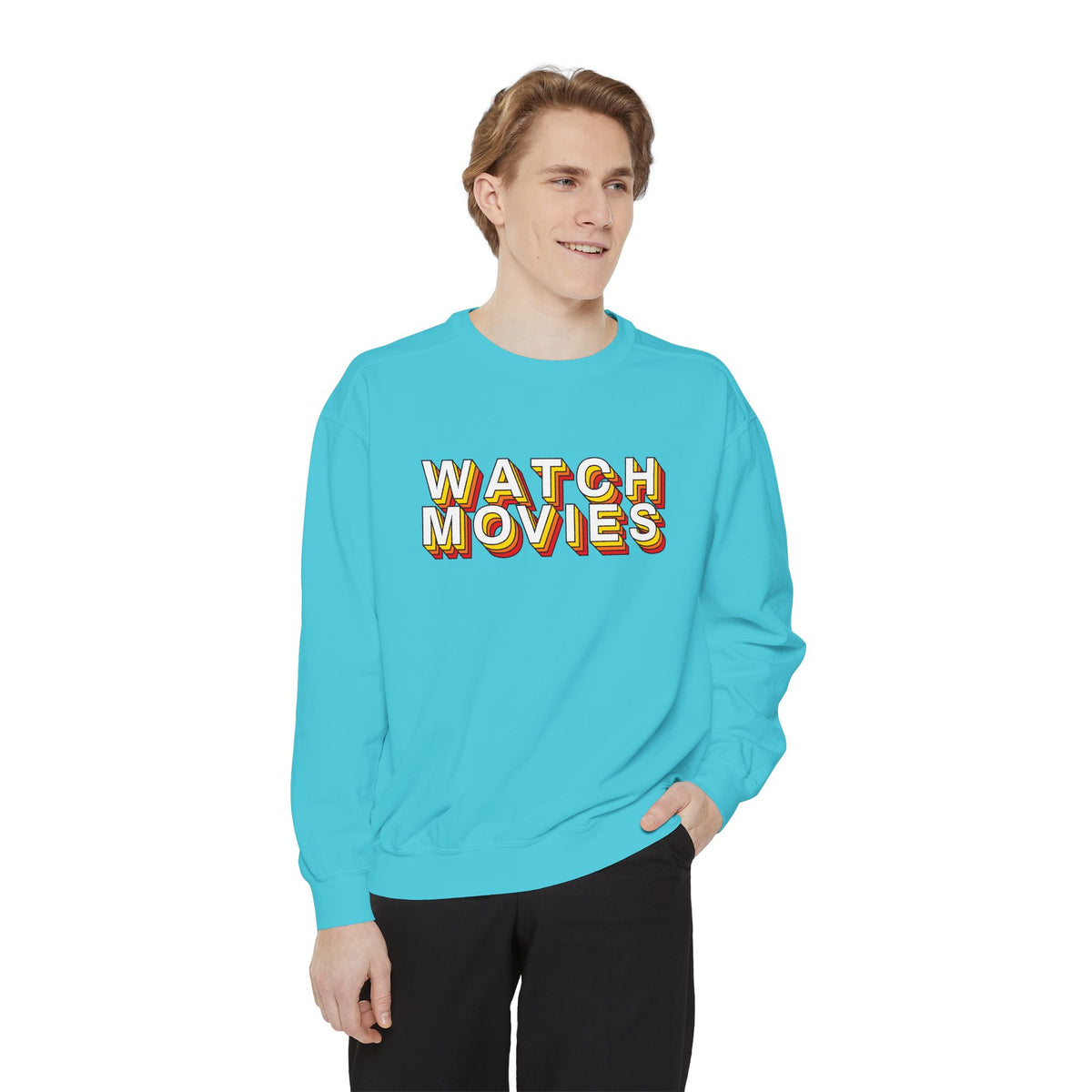 Watch Movies Retro Sweatshirt by Watch With Apollo, retro movie crewneck, view 30