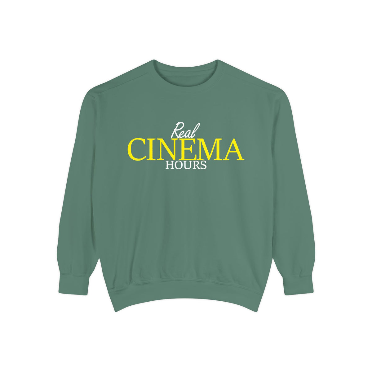 Real Cinema Hours Sweatshirt by Watch With Apollo, movie theater crewneck