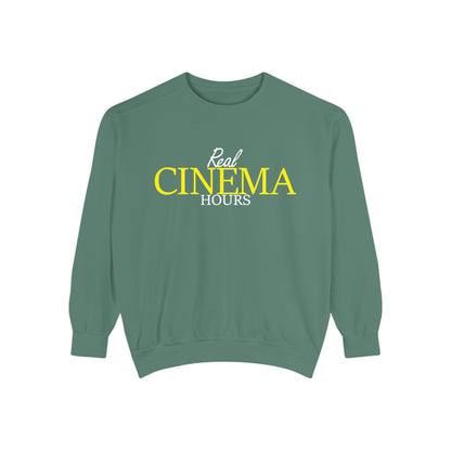 Real Cinema Hours Sweatshirt by Watch With Apollo, movie theater crewneck