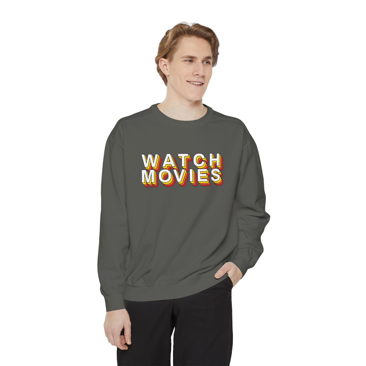 Watch Movies Retro Sweatshirt by Watch With Apollo, retro movie crewneck, view 42