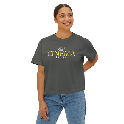 Real Cinema Hours Boxy Tee by Watch With Apollo, women's movie theater boxy tee, view 7