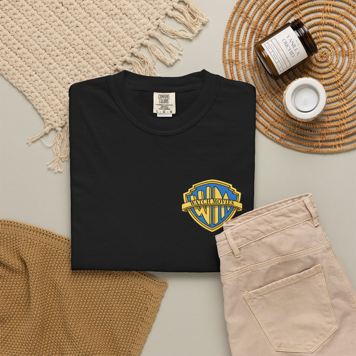 Watch Movies Brother Tee by Watch With Apollo, Comfort Colors garment-dyed movie T-shirt, view 10