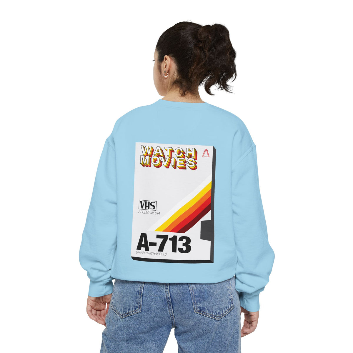 Watch Movies Retro Sweatshirt by Watch With Apollo, retro movie crewneck, view 16