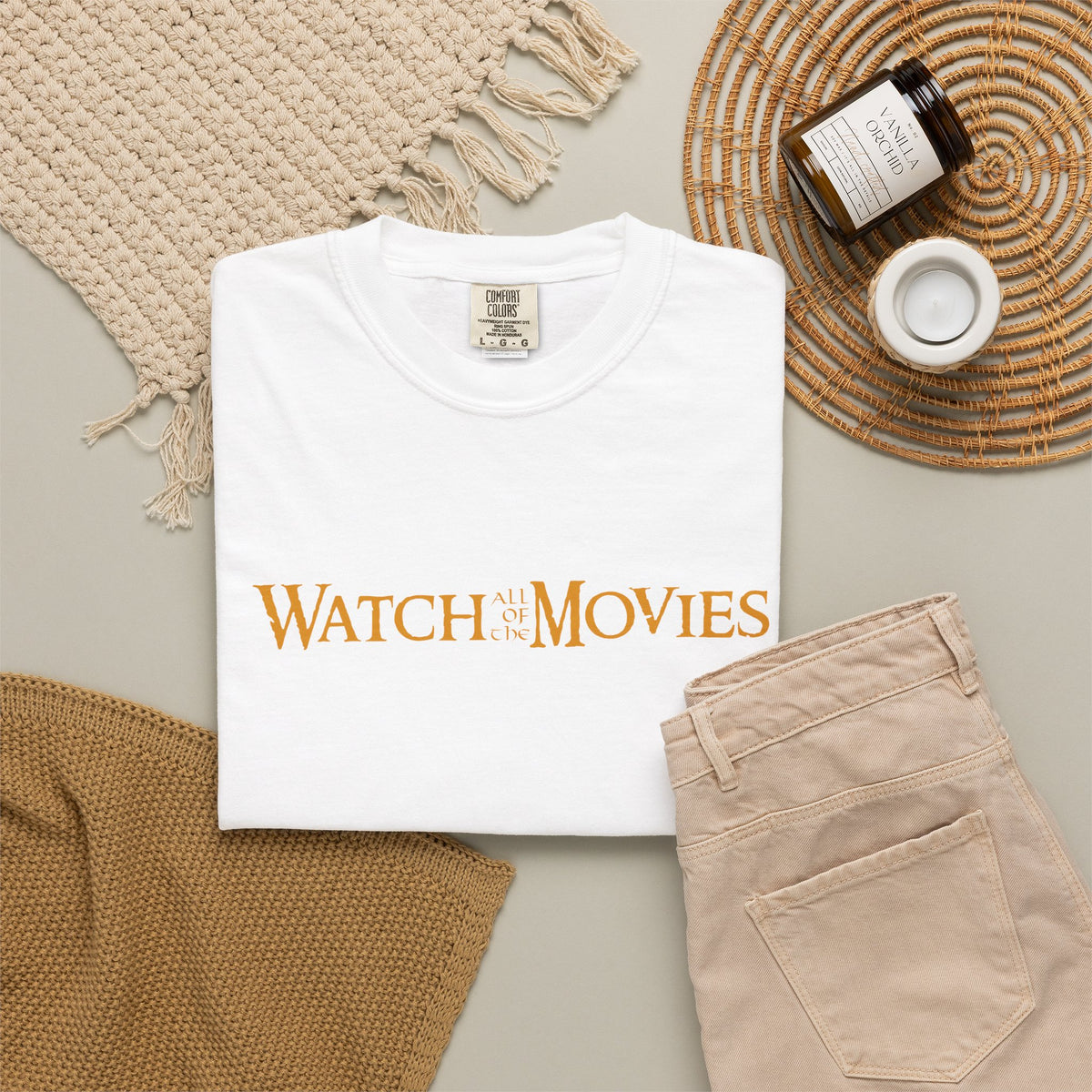 Watch Movies Middle Earth Tee by Watch With Apollo, Comfort Colors garment-dyed movie T-shirt, view 5