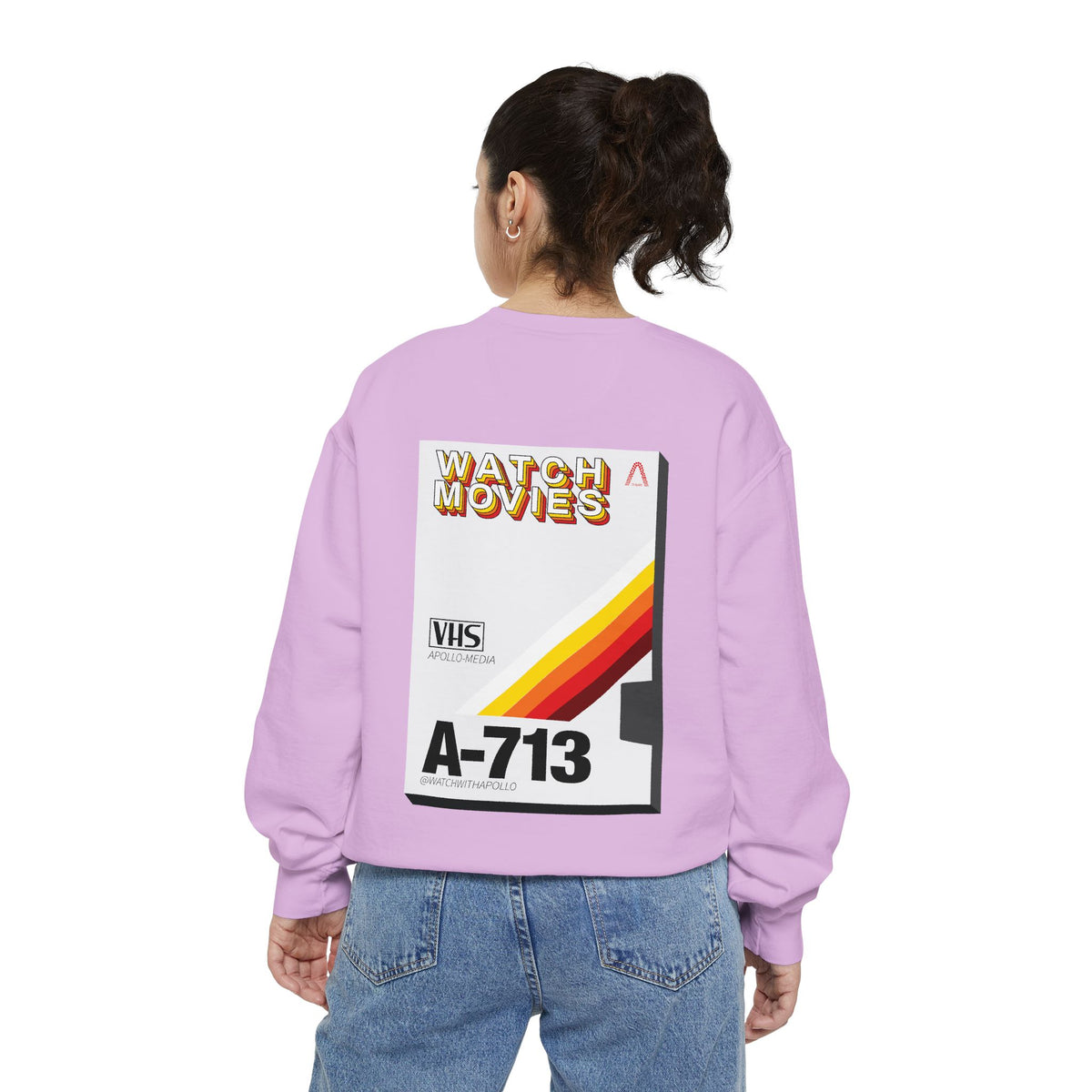 Watch Movies Retro Sweatshirt by Watch With Apollo, retro movie crewneck, view 36