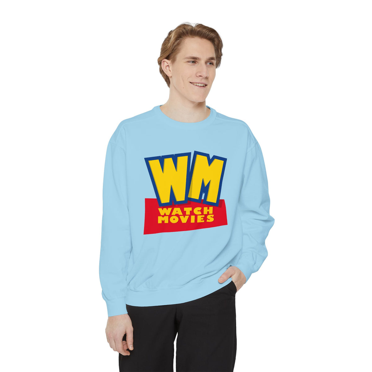 Watch Movies Toy Box Sweatshirt by Watch With Apollo, animated movie parody sweatshirt, view 8