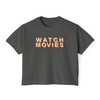 Watch Movies Retro Boxy Tee by Watch With Apollo, women's retro movie boxy tee, view 4