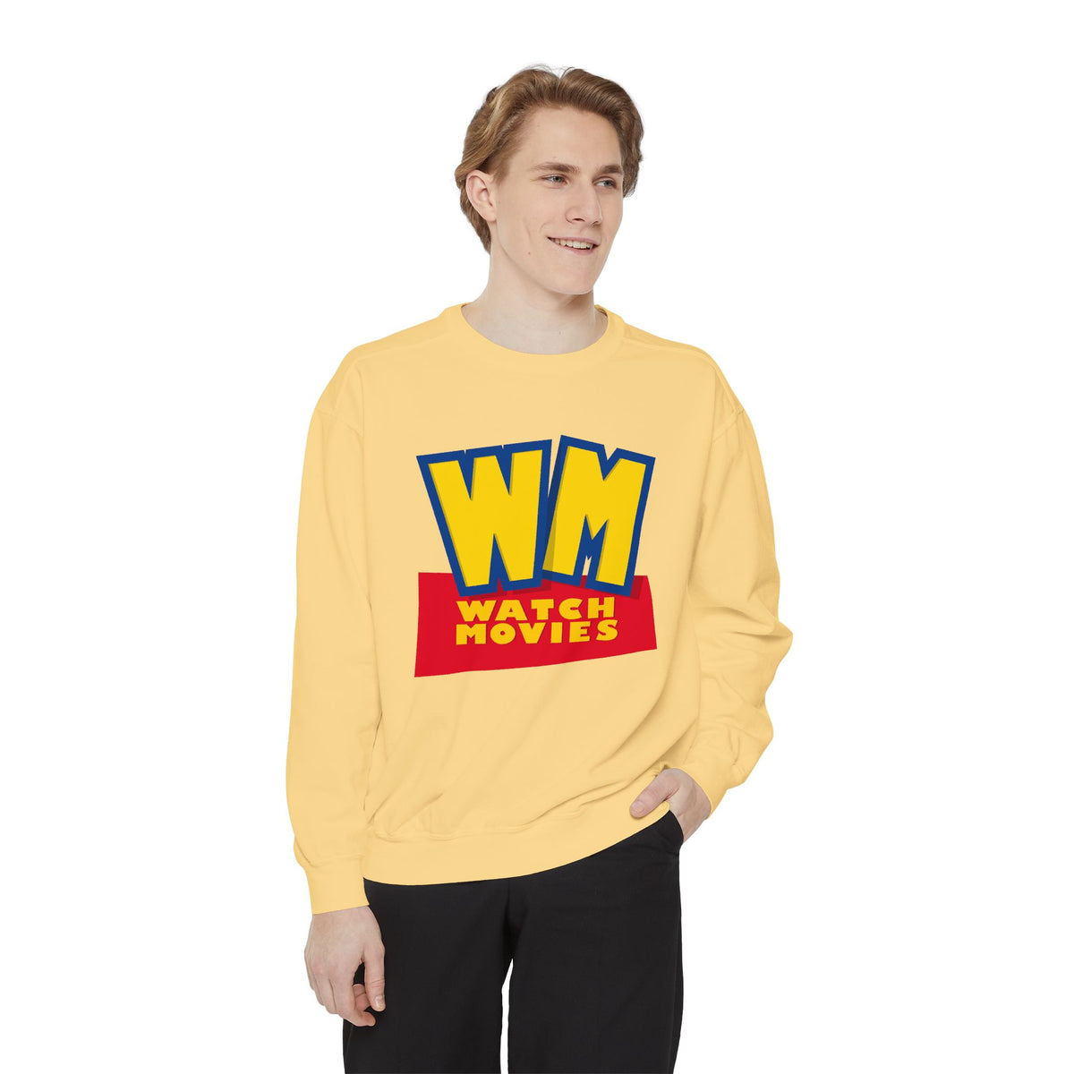 Watch Movies Toy Box Sweatshirt by Watch With Apollo, animated movie parody sweatshirt, view 10