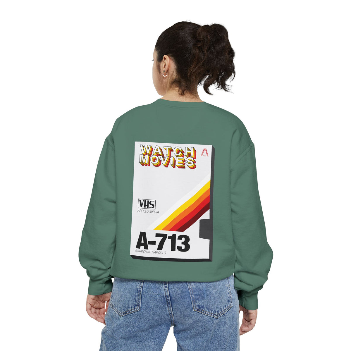 Watch Movies Retro Sweatshirt by Watch With Apollo, retro movie crewneck, view 53