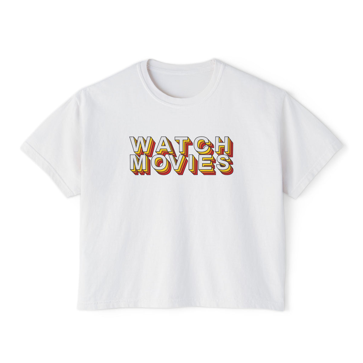 Watch Movies Retro Boxy Tee by Watch With Apollo, women's retro movie boxy tee, view 2