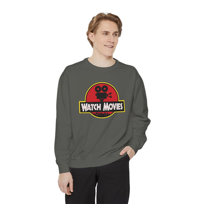 Find A Way To Watch Movies Sweatshirt by Watch With Apollo, dinosaur movie parody sweatshirt, view 10