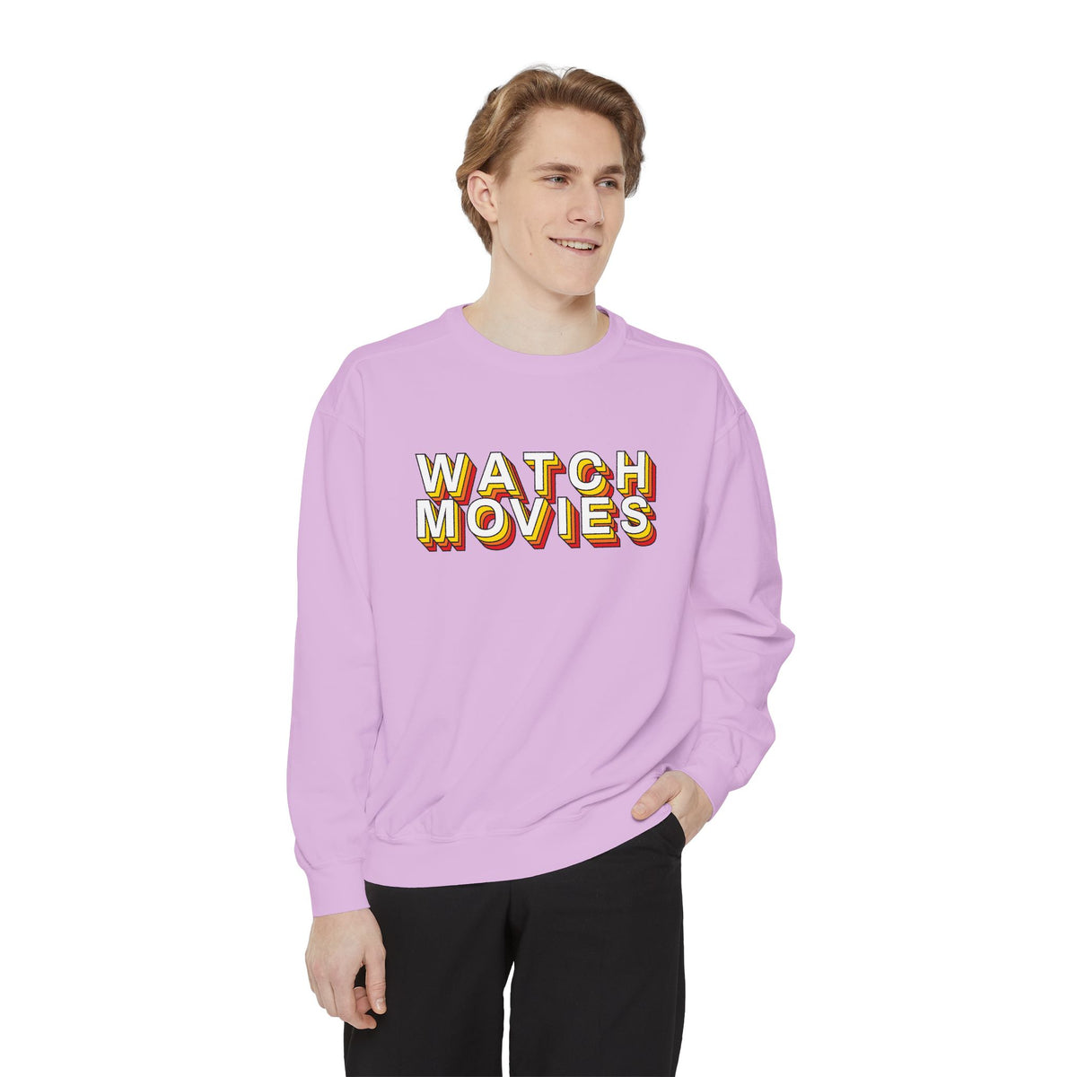 Watch Movies Retro Sweatshirt by Watch With Apollo, retro movie crewneck, view 34