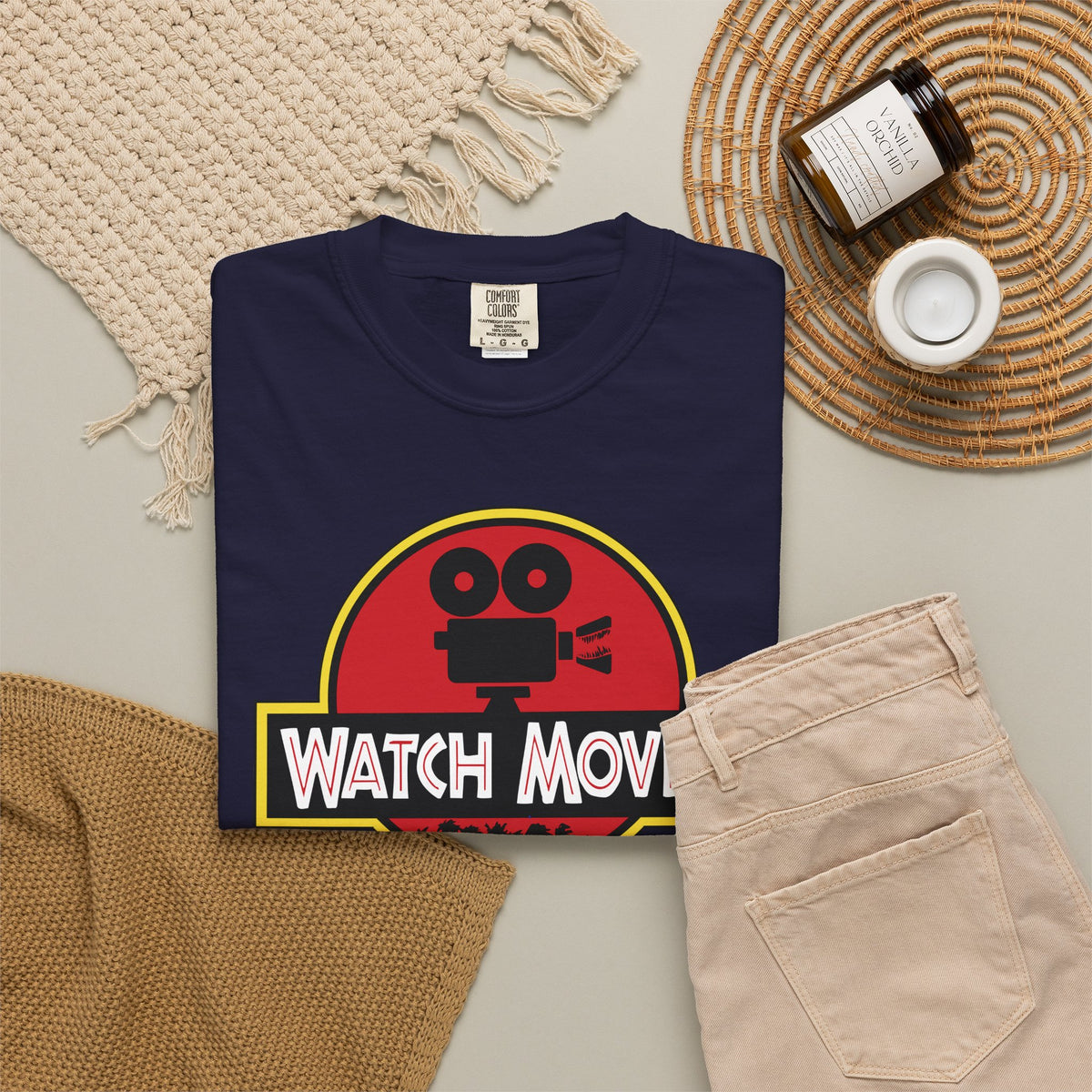 Find A Way To Watch Movies Tee by Watch With Apollo, Comfort Colors garment-dyed movie T-shirt, view 24