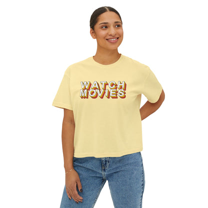Watch Movies Retro Boxy Tee by Watch With Apollo, women's retro movie boxy tee, view 17