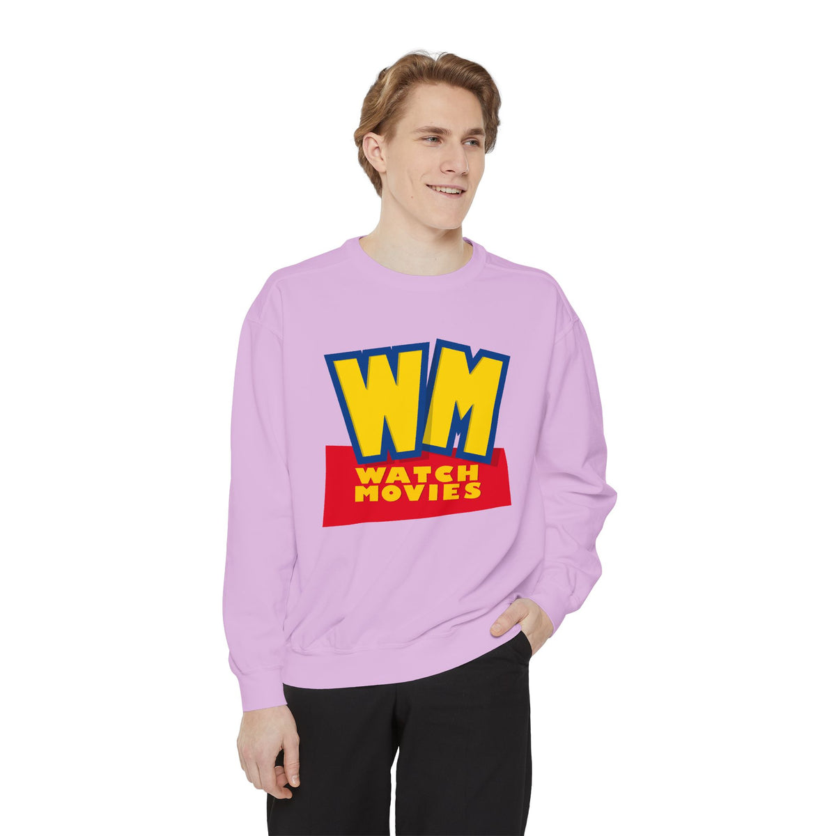 Watch Movies Toy Box Sweatshirt by Watch With Apollo, animated movie parody sweatshirt, view 14