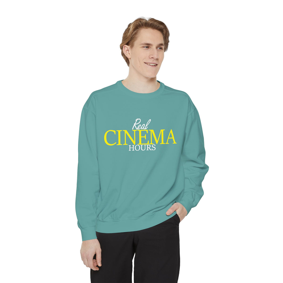 Real Cinema Hours Sweatshirt by Watch With Apollo, movie theater crewneck, view 14