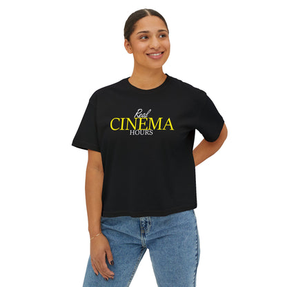 Real Cinema Hours Boxy Tee by Watch With Apollo, women's movie theater boxy tee, view 9