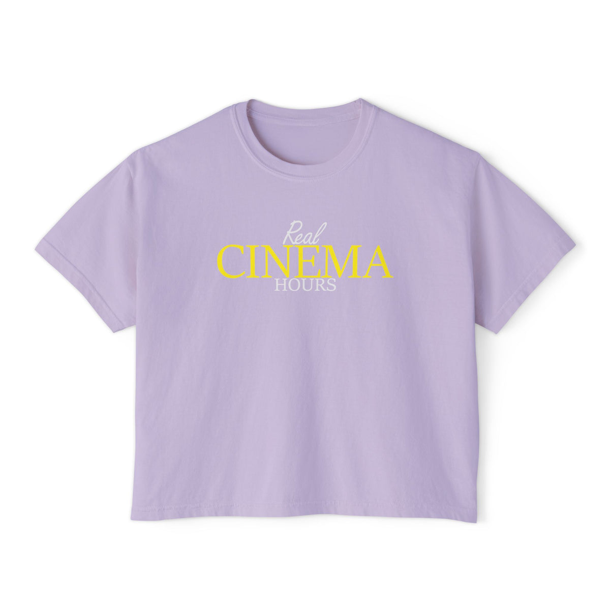 Real Cinema Hours Boxy Tee by Watch With Apollo, women's movie theater boxy tee, view 5