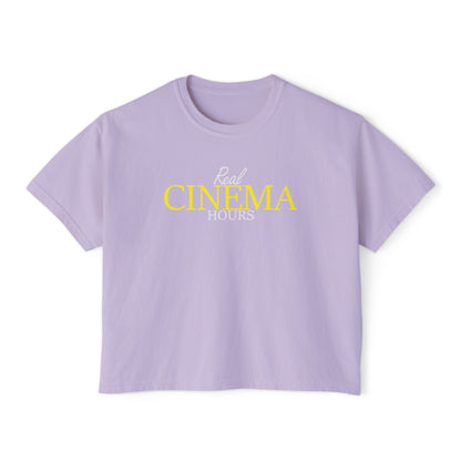Real Cinema Hours Boxy Tee by Watch With Apollo, women's movie theater boxy tee, view 5