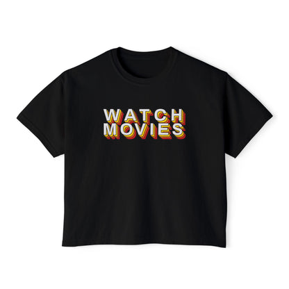 Watch Movies Retro Boxy Tee by Watch With Apollo, women's retro movie boxy tee, view 6