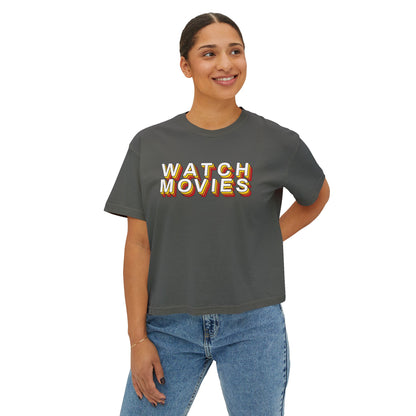 Watch Movies Retro Boxy Tee by Watch With Apollo, women's retro movie boxy tee, view 12