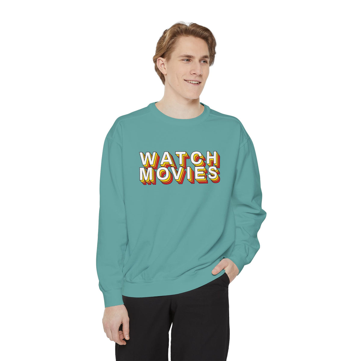 Watch Movies Retro Sweatshirt by Watch With Apollo, retro movie crewneck, view 54