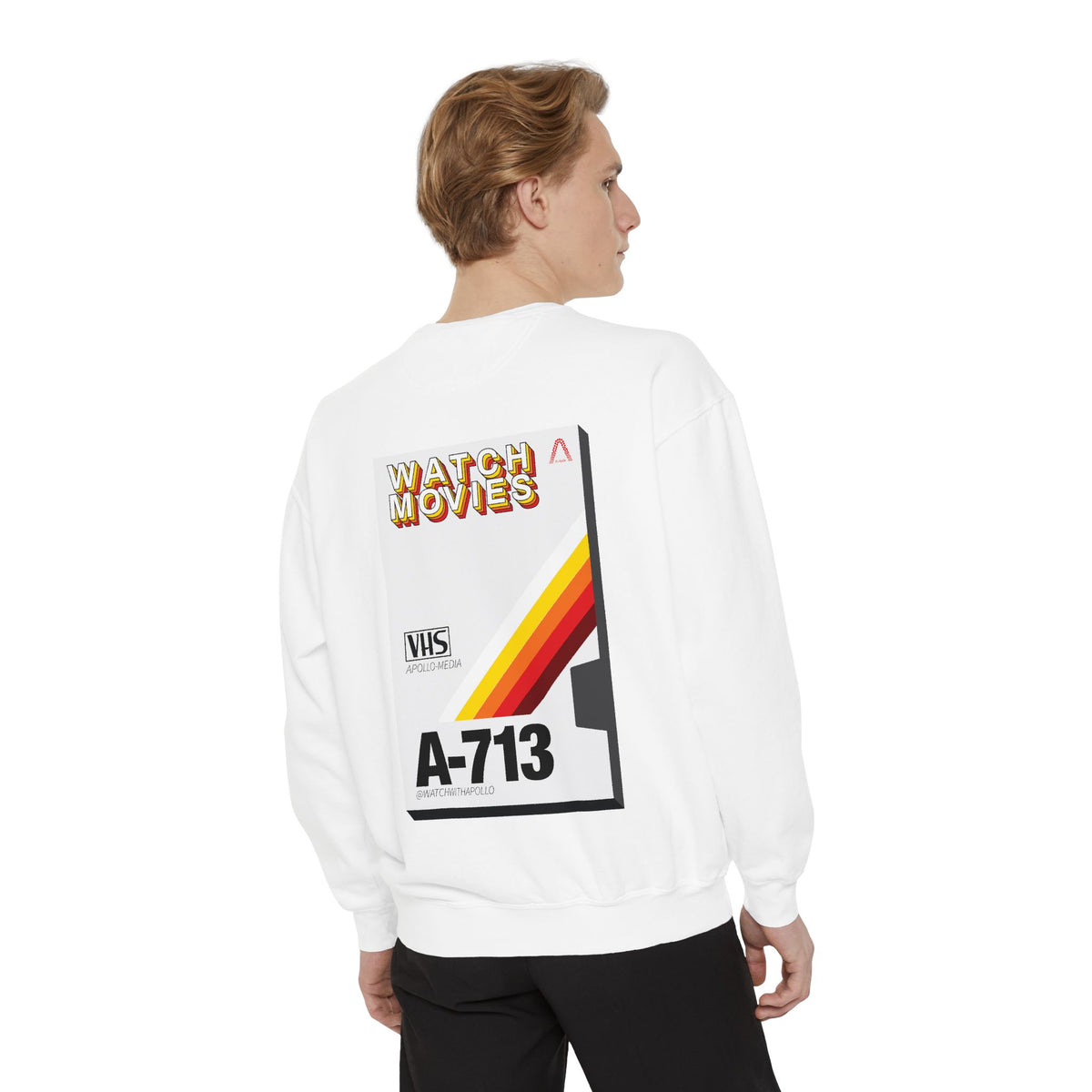 Watch Movies Retro Sweatshirt by Watch With Apollo, retro movie crewneck, view 21