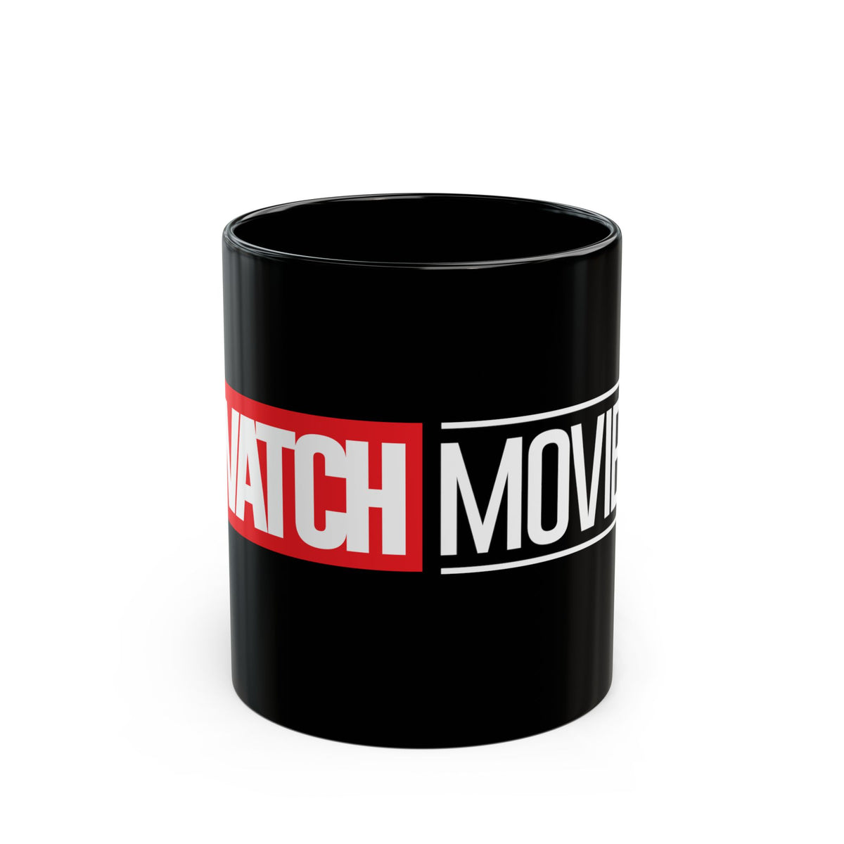 Watch Movies Phase One Black Mug by Watch With Apollo, superhero movie parody mug