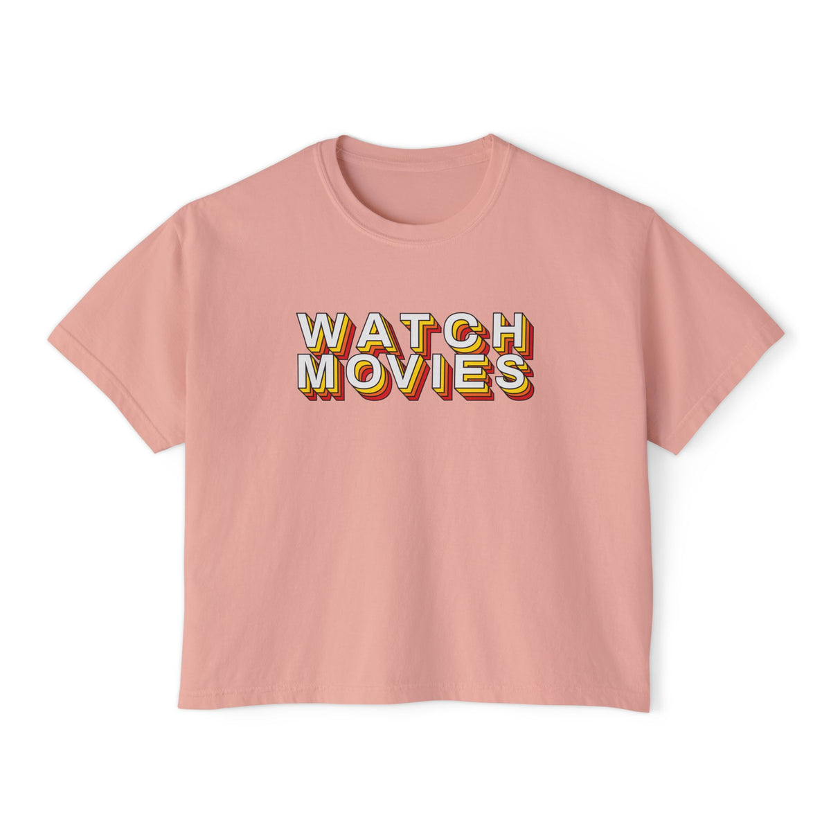 Watch Movies Retro Boxy Tee by Watch With Apollo, women's retro movie boxy tee, view 3