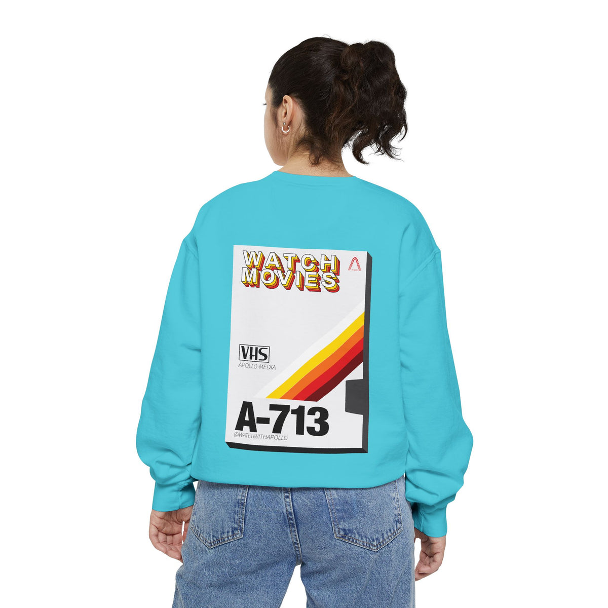 Watch Movies Retro Sweatshirt by Watch With Apollo, retro movie crewneck, view 32