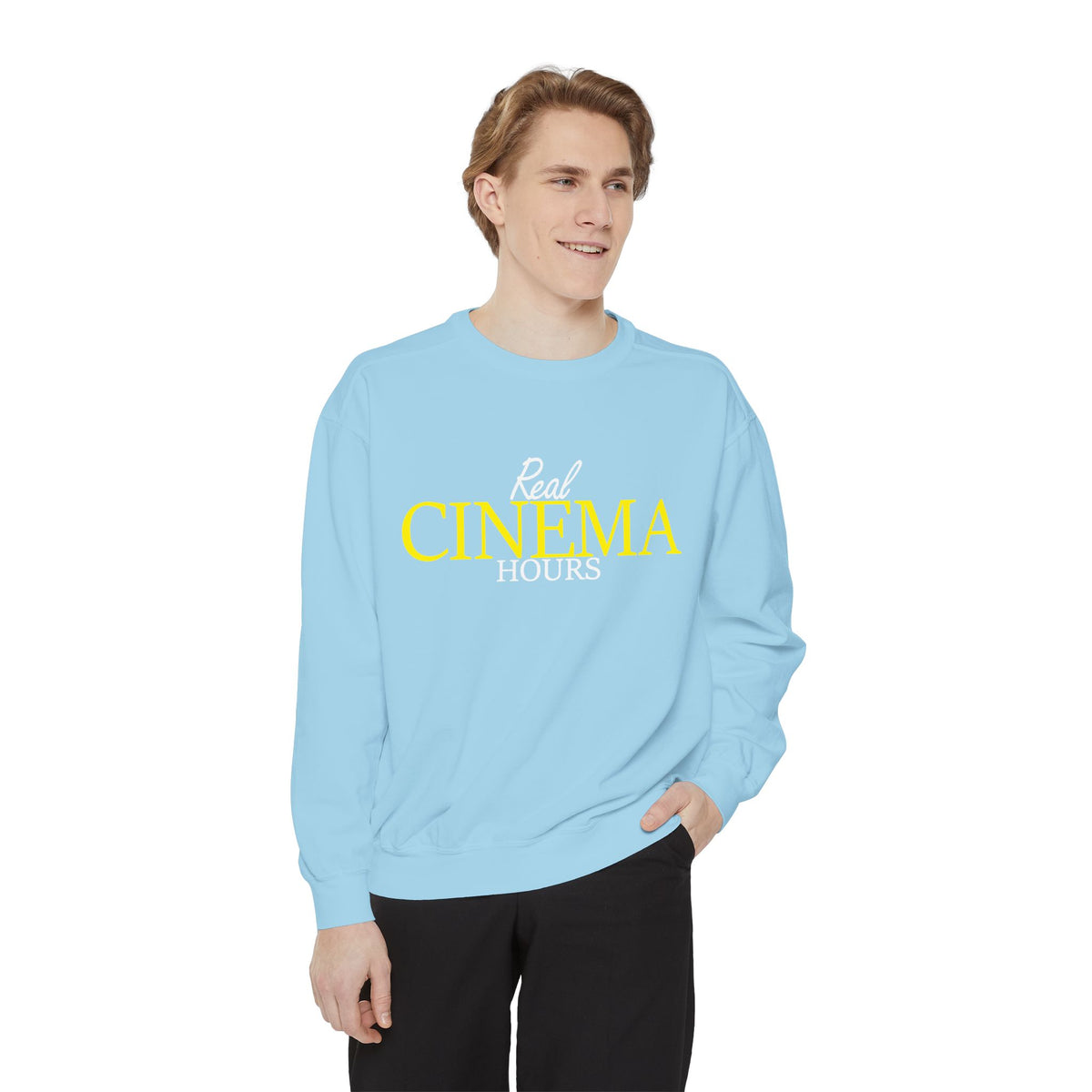 Real Cinema Hours Sweatshirt by Watch With Apollo, movie theater crewneck, view 10