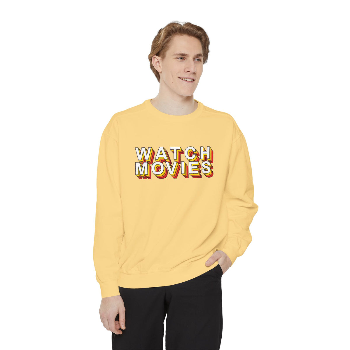 Watch Movies Retro Sweatshirt by Watch With Apollo, retro movie crewneck, view 22