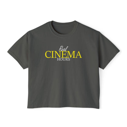 Real Cinema Hours Boxy Tee by Watch With Apollo, women's movie theater boxy tee, view 2