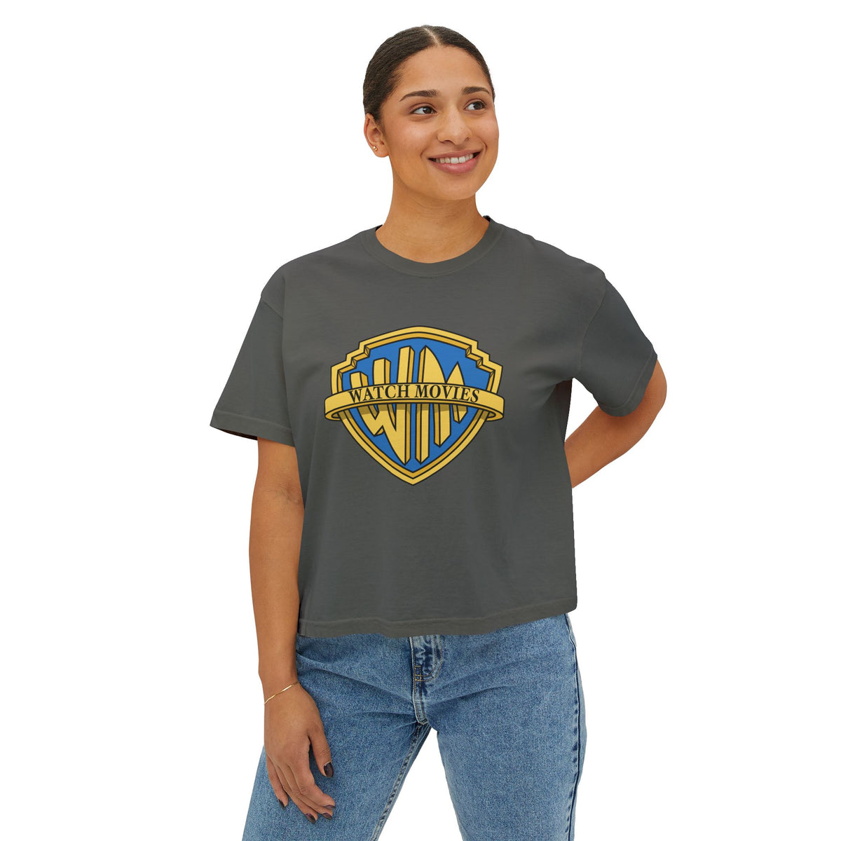 Watch Movies Brother Boxy Tee by Watch With Apollo, women's classic Hollywood parody tee, view 11
